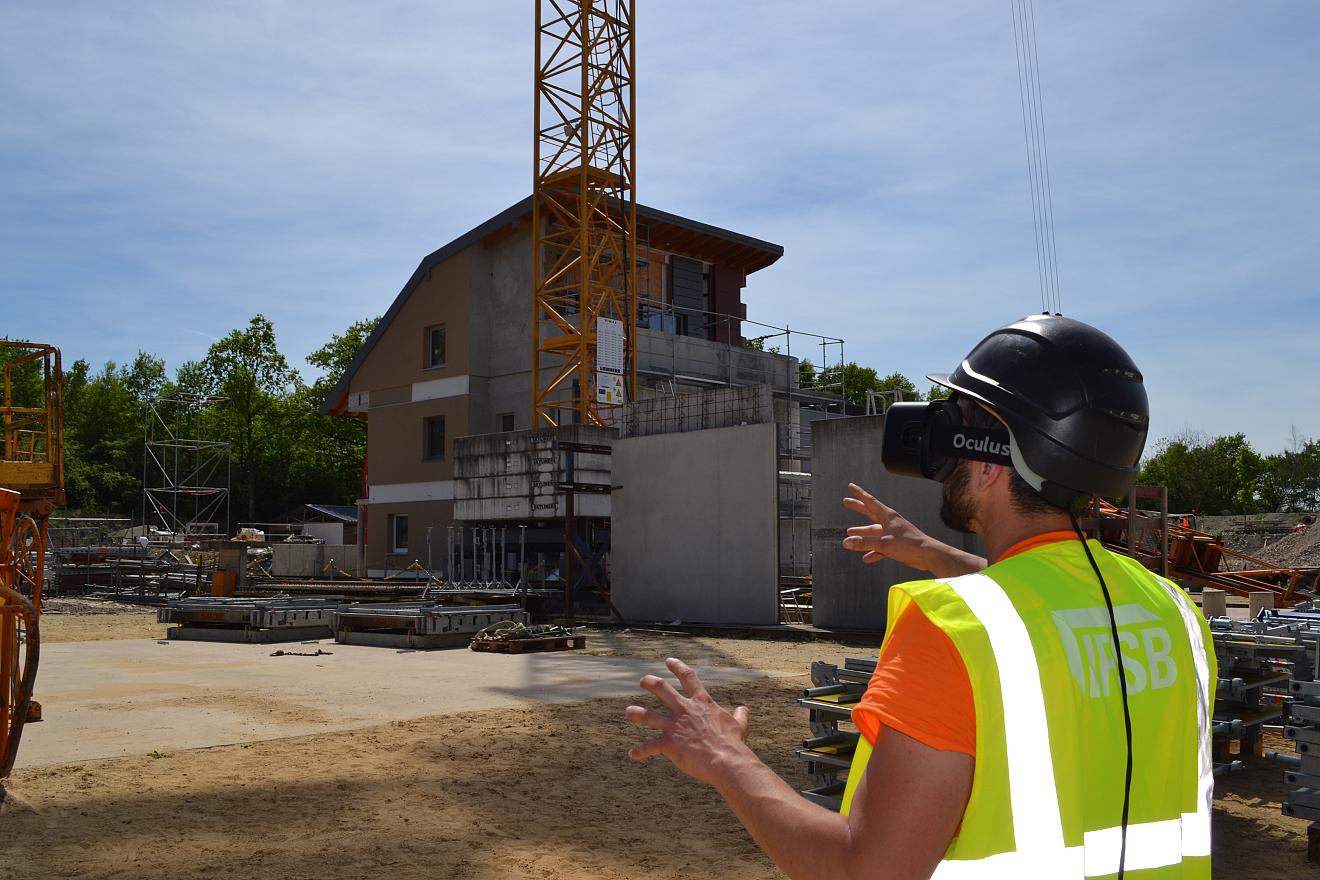 Casque VR sur chantier 